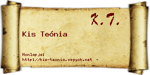 Kis Teónia névjegykártya